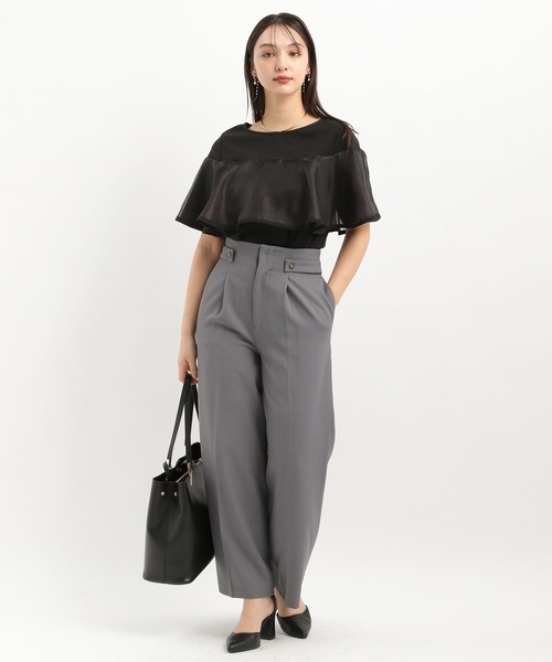 Andemiu(アンデミュウ)の「イソザイラッフルカット325575(Tシャツ/カットソー・レディース・ブラック/オフホワイト/ネイビー・FREE)」の16枚目の写真