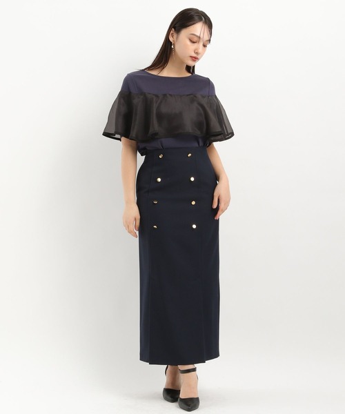 Andemiu(アンデミュウ)の「イソザイラッフルカット325575(Tシャツ/カットソー・レディース・ブラック/オフホワイト/ネイビー・FREE)」の17枚目の写真