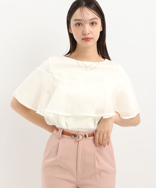 Andemiu(アンデミュウ)の「イソザイラッフルカット325575(Tシャツ/カットソー・レディース・ブラック/オフホワイト/ネイビー・FREE)」の18枚目の写真