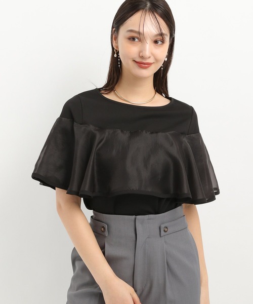 Andemiu(アンデミュウ)の「イソザイラッフルカット325575(Tシャツ/カットソー・レディース・ブラック/オフホワイト/ネイビー・FREE)」の19枚目の写真