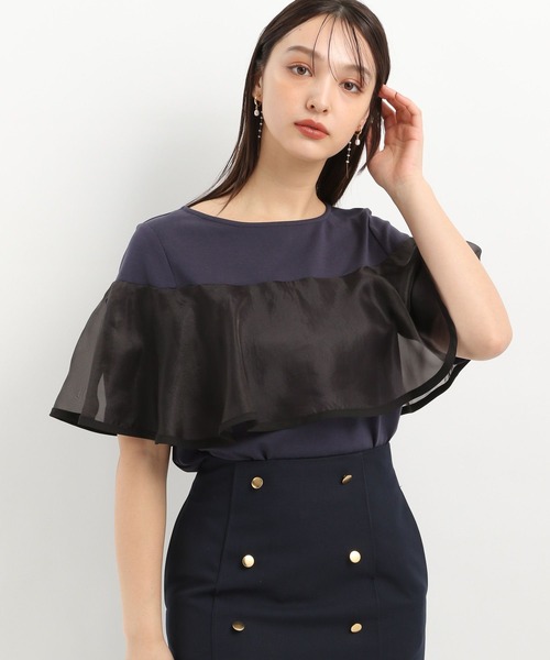 Andemiu(アンデミュウ)の「イソザイラッフルカット325575(Tシャツ/カットソー・レディース・ブラック/オフホワイト/ネイビー・FREE)」の20枚目の写真