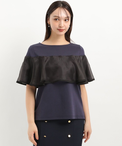 Andemiu(アンデミュウ)の「イソザイラッフルカット325575(Tシャツ/カットソー・レディース・ブラック/オフホワイト/ネイビー・FREE)」の21枚目の写真
