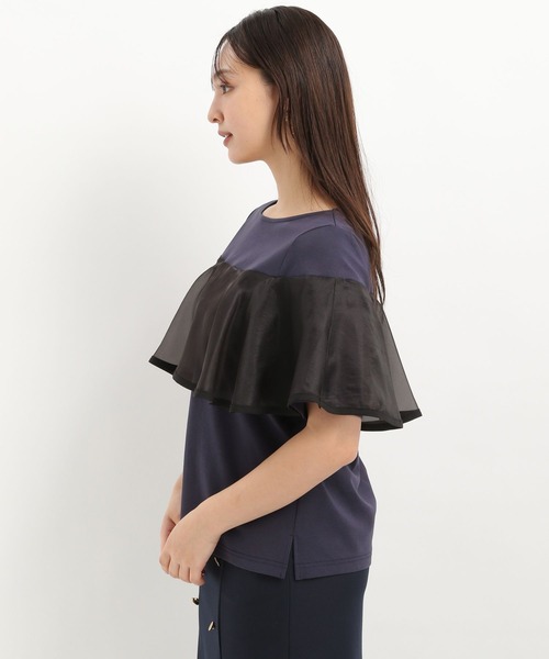 Andemiu(アンデミュウ)の「イソザイラッフルカット325575(Tシャツ/カットソー・レディース・ブラック/オフホワイト/ネイビー・FREE)」の22枚目の写真