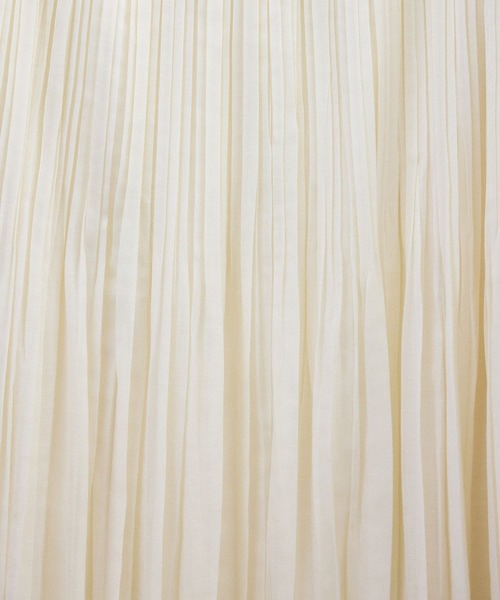 SALON adam et rope'（サロン アダム エ ロペ）の「【WEB限定】麻混シアースラブプリーツスカート（スカート・レディース・オフホワイト/チャコールグレー・FREE）」の4枚目の写真