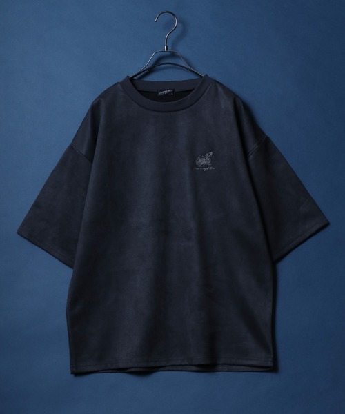 ANPAS(アンパス)の「Faux Suede Flower Embroidery&Back Print T-shirt/フェイクスエード フラワーデザイン 半袖 Tシャツ レディース メンズ(Tシャツ/カットソー・メンズ・ライトグレー/オフホワイト/チャコール・M/L)」の8枚目の写真