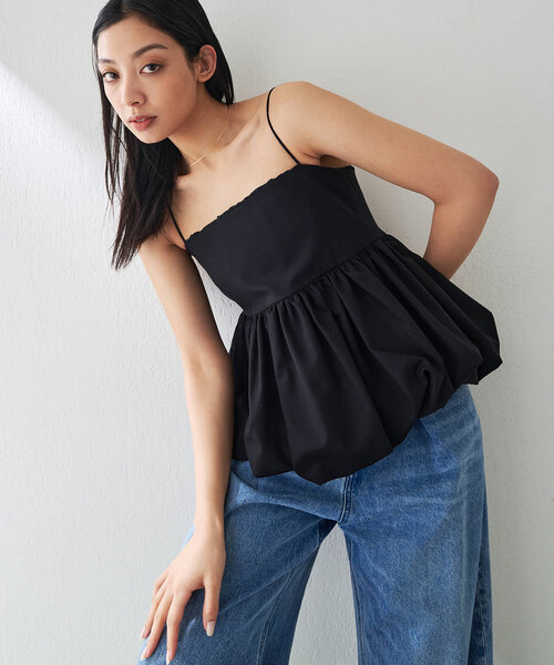 Whim Gazette ジャガードキャミブラウス ブラック Whim Gazette ジャガードキャミブラウス美品 - メルカリ