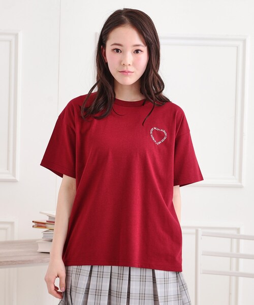 PINK-latte（ピンクラテ）の「クマちゃん半袖Tシャツ（Tシャツ/カットソー・キッズ・オフホワイト/ワインレッド/ブラック/ライトブルー/ライトパープル・13/14/15 /16）」の5枚目の写真