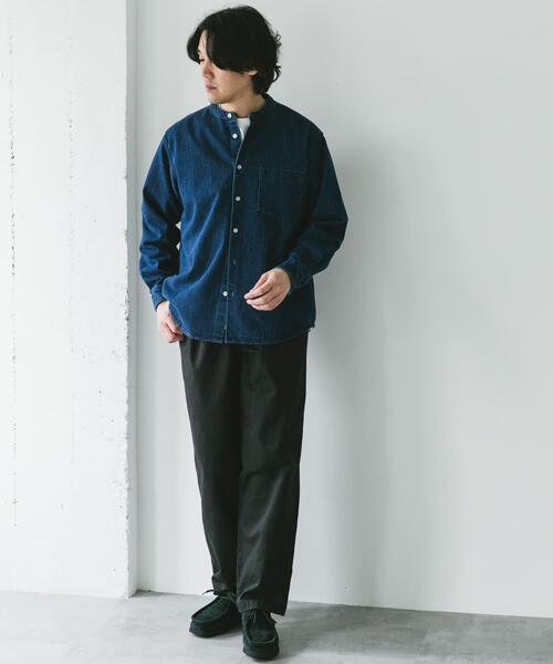 URBAN RESEARCH DOORS（アーバンリサーチドアーズ）の「デニムバンドカラーシャツ（シャツ/ブラウス・メンズ・ブルー/ワンウォッシュ/グレー/ブラック・MEDIUM/LARGE）」の9枚目の写真