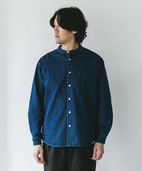 URBAN RESEARCH DOORS（アーバンリサーチドアーズ）の「デニムバンドカラーシャツ（シャツ/ブラウス・メンズ・ブルー/ワンウォッシュ/グレー/ブラック・MEDIUM/LARGE）」の11枚目の写真