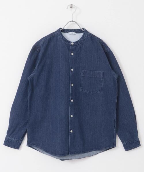 URBAN RESEARCH DOORS（アーバンリサーチドアーズ）の「デニムバンドカラーシャツ（シャツ/ブラウス・メンズ・ブルー/ワンウォッシュ/グレー/ブラック・MEDIUM/LARGE）」の14枚目の写真