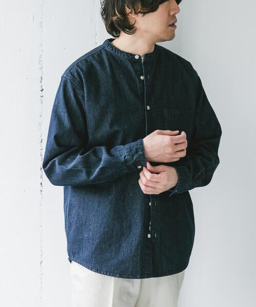 URBAN RESEARCH DOORS（アーバンリサーチドアーズ）の「デニムバンドカラーシャツ（シャツ/ブラウス・メンズ・ブルー/ワンウォッシュ/グレー/ブラック・MEDIUM/LARGE）」の20枚目の写真