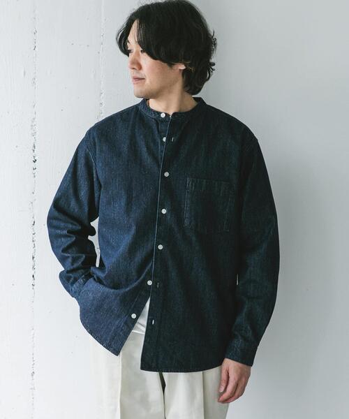 セール】デニムバンドカラーシャツ（シャツ/ブラウス）｜URBAN