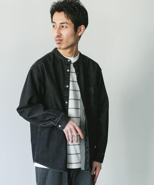 セール】デニムバンドカラーシャツ（シャツ/ブラウス）｜URBAN