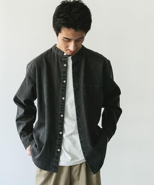 URBAN RESEARCH DOORS（アーバンリサーチドアーズ）の「デニムバンドカラーシャツ（シャツ/ブラウス・メンズ・ブルー/ワンウォッシュ/グレー/ブラック・MEDIUM/LARGE）」の15枚目の写真