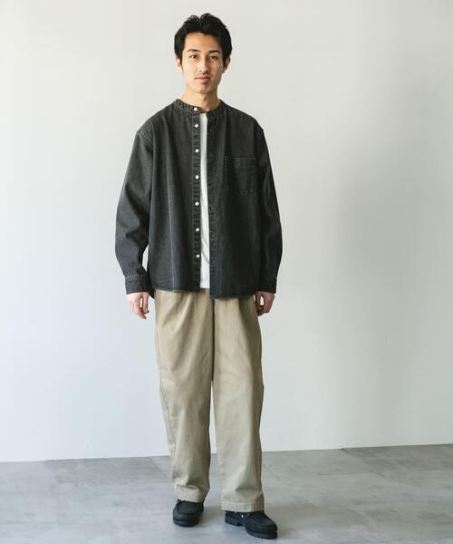 URBAN RESEARCH DOORS（アーバンリサーチドアーズ）の「デニムバンドカラーシャツ（シャツ/ブラウス・メンズ・ブルー/ワンウォッシュ/グレー/ブラック・MEDIUM/LARGE）」の18枚目の写真