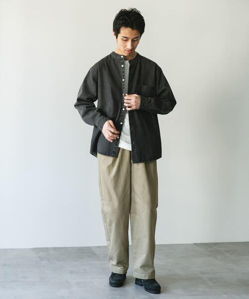 URBAN RESEARCH DOORS（アーバンリサーチドアーズ）の「デニムバンドカラーシャツ（シャツ/ブラウス・メンズ・ブルー/ワンウォッシュ/グレー/ブラック・MEDIUM/LARGE）」の19枚目の写真