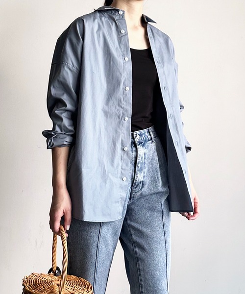 Magine（マージン）の「【SELECT】IR:ビッグサイズ レギュラーカラー シャツ L/S（シャツ/ブラウス・メンズ・イエロー/ホワイト×ブルー/ブラック/グレイッシュベージュ/ホワイト/グリーン/サックスブルー/ブラック×ホワイト・L/XL/M）」の7枚目の写真