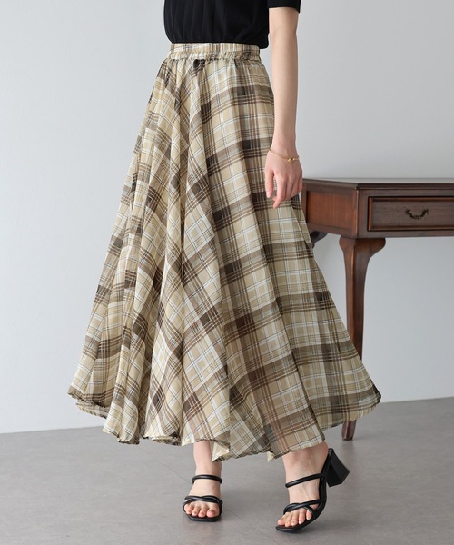ブルーレーベル スカート チェック ベージュ 36 S 2024SS 美品】バーバリーブルーレーベル タイトスカート ミニスカート