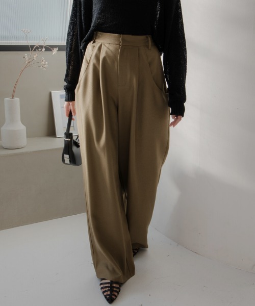 slattgir（スラットジール）の「高身長　ドレープポケットワイドパンツ（トールサイズ）Essenave（その他パンツ・レディース・グレー/カーキ系・M/L/LL/3L）」の7枚目の写真