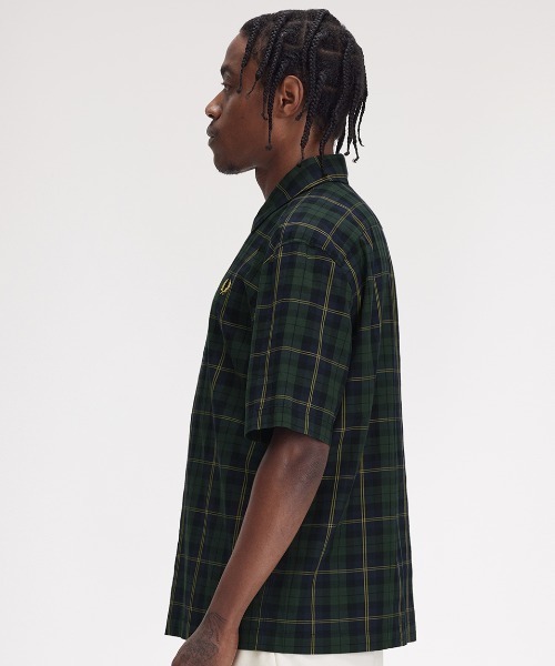 FRED PERRY（フレッドペリー）の「Tartan Twill Short Sleeve Shirt／タータンツイル半袖シャツ（シャツ/ブラウス・メンズ・ネイビー・S/M/L）」の11枚目の写真