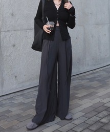 LAULEN | high waist tuck wide pants /ハイウエスト ベルト付き タック ワイド パンツ(スラックス)