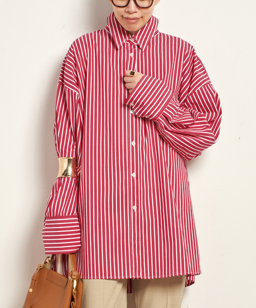 PROVOKE (プロヴォーク)の「【PROVOKE/プロヴォーク】super bnig stripe shirt(シャツ/ブラウス・レディース・レッド・FREE)」の1枚目の写真