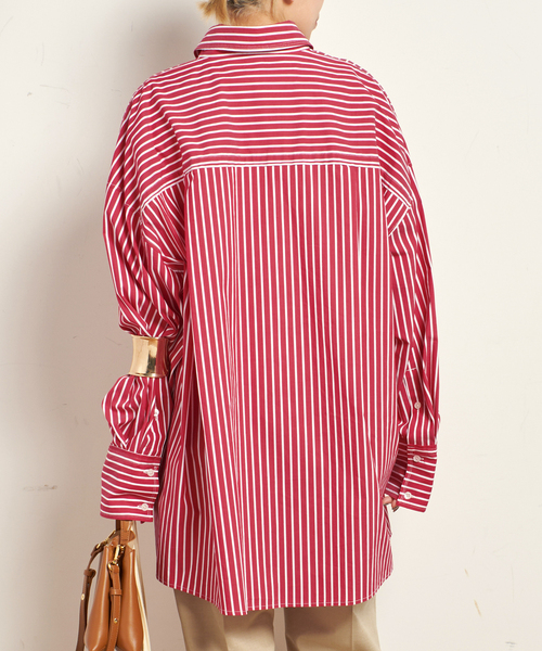 PROVOKE (プロヴォーク)の「【PROVOKE/プロヴォーク】super bnig stripe shirt(シャツ/ブラウス・レディース・レッド・FREE)」の3枚目の写真