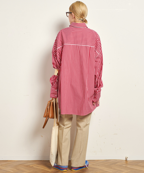 PROVOKE (プロヴォーク)の「【PROVOKE/プロヴォーク】super bnig stripe shirt(シャツ/ブラウス・レディース・レッド・FREE)」の6枚目の写真