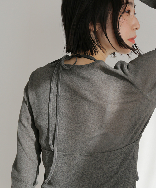 journal standard L'essage（ジャーナルスタンダードレサージュ）の「DRYリブセットアッププルオーバー（Tシャツ/カットソー・レディース・グレー/アイボリー・FREE）」の8枚目の写真
