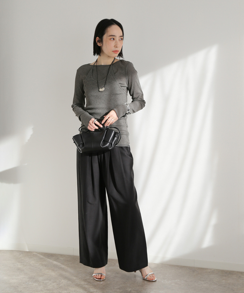 journal standard L'essage（ジャーナルスタンダードレサージュ）の「DRYリブセットアッププルオーバー（Tシャツ/カットソー・レディース・グレー/アイボリー・FREE）」の7枚目の写真