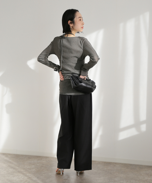 journal standard L'essage（ジャーナルスタンダードレサージュ）の「DRYリブセットアッププルオーバー（Tシャツ/カットソー・レディース・グレー/アイボリー・FREE）」の5枚目の写真