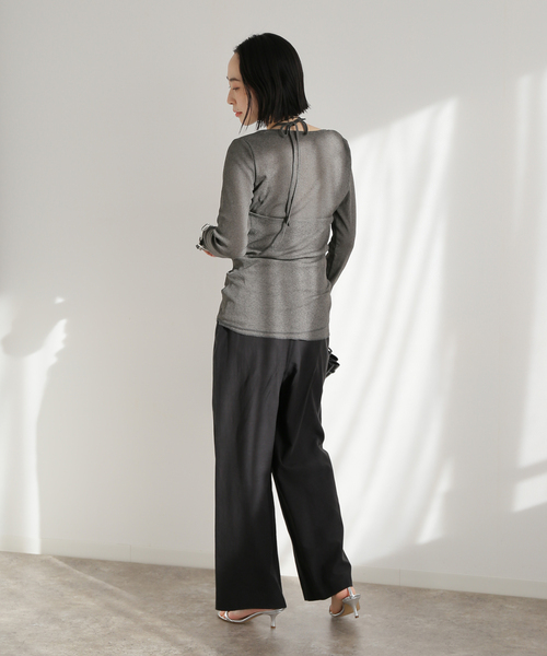 journal standard L'essage（ジャーナルスタンダードレサージュ）の「DRYリブセットアッププルオーバー（Tシャツ/カットソー・レディース・グレー/アイボリー・FREE）」の4枚目の写真