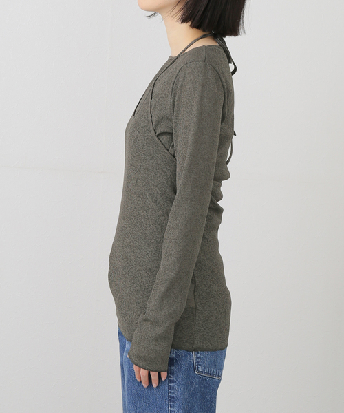 journal standard L'essage（ジャーナルスタンダードレサージュ）の「DRYリブセットアッププルオーバー（Tシャツ/カットソー・レディース・グレー/アイボリー・FREE）」の20枚目の写真
