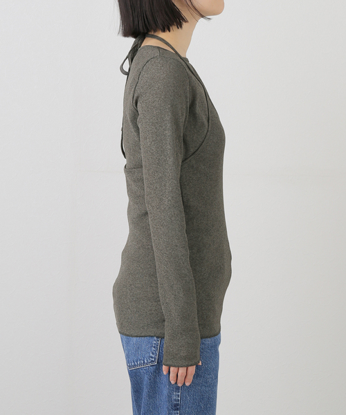 journal standard L'essage（ジャーナルスタンダードレサージュ）の「DRYリブセットアッププルオーバー（Tシャツ/カットソー・レディース・グレー/アイボリー・FREE）」の18枚目の写真