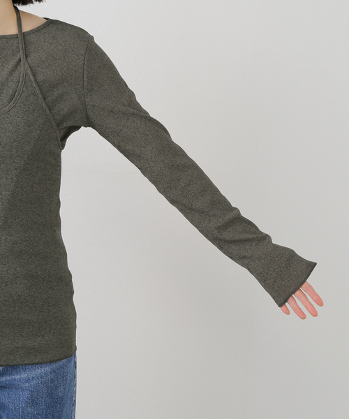 journal standard L'essage（ジャーナルスタンダードレサージュ）の「DRYリブセットアッププルオーバー（Tシャツ/カットソー・レディース・グレー/アイボリー・FREE）」の17枚目の写真