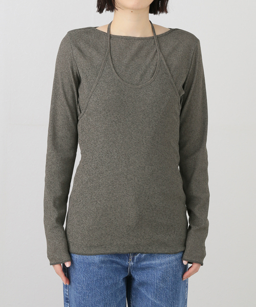journal standard L'essage（ジャーナルスタンダードレサージュ）の「DRYリブセットアッププルオーバー（Tシャツ/カットソー・レディース・グレー/アイボリー・FREE）」の14枚目の写真