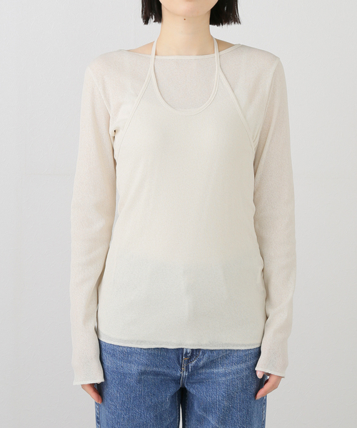 journal standard L'essage（ジャーナルスタンダードレサージュ）の「DRYリブセットアッププルオーバー（Tシャツ/カットソー・レディース・グレー/アイボリー・FREE）」の12枚目の写真
