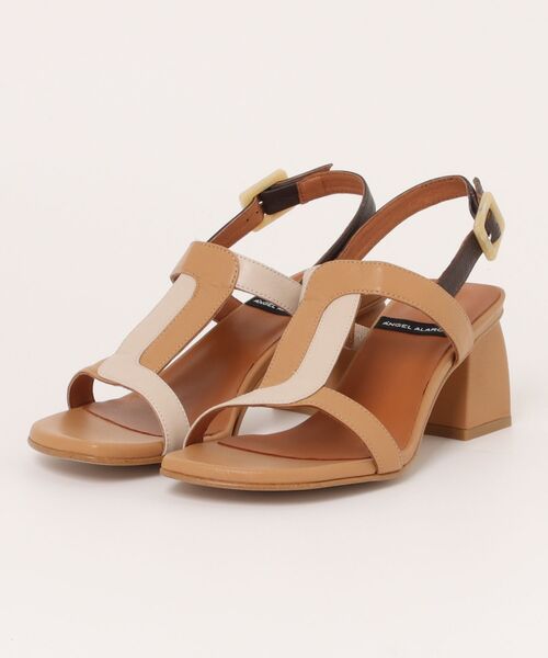 ANGEL ALARCON（アンヘルアラルコン）の「【ANGEL ALARCON】カラーコンビチャンキーヒールサンダル(D52007)（サンダル・レディース・アイボリー/ブラック/ブラウン・39/38/37/36/35）」の10枚目の写真