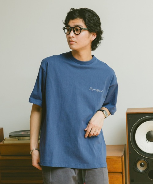 RAGEBLUE(レイジブルー)の「フラワー刺繍/オーバーサイズTシャツ(Tシャツ/カットソー・メンズ・オフホワイト/ブルー/ブラック/ベージュ・MEDIUM/LARGE)」の20枚目の写真