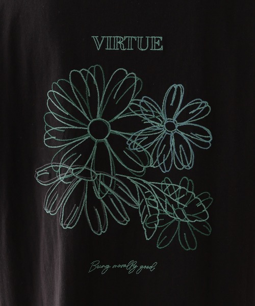 RAGEBLUE(レイジブルー)の「フラワー刺繍/オーバーサイズTシャツ(Tシャツ/カットソー・メンズ・オフホワイト/ブルー/ブラック/ベージュ・MEDIUM/LARGE)」の22枚目の写真