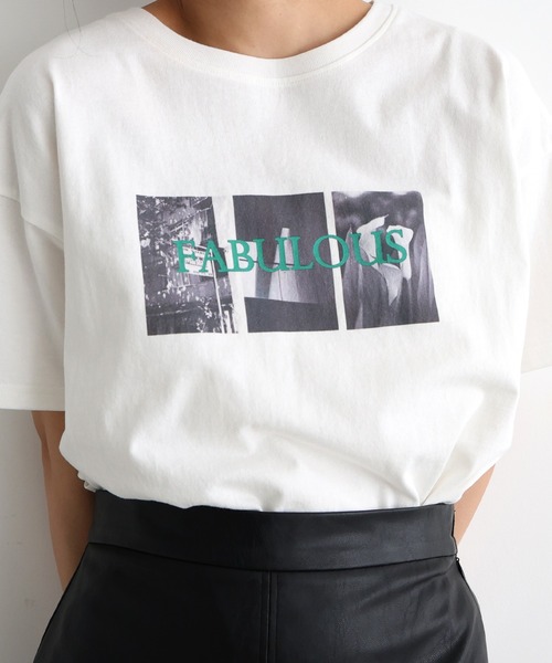 hellam(へラム)の「ネオンロゴフォトプリントTシャツ(Tシャツ/カットソー・レディース・ホワイト×グリーン/ホワイト×ブルー/ホワイト×イエロー・FREE)」の14枚目の写真
