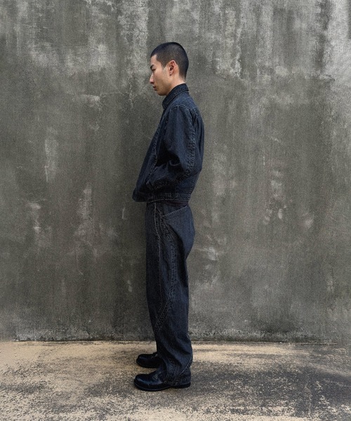 JIAN YE(ジェンイェ)の「BANYONGJIU PT(デニムパンツ・メンズ・ブラック/インディゴブルー・L/M)」の6枚目の写真