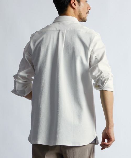 LANVIN en Bleu（ランバンオンブルー）の「速乾・防シワ 「COOLFIBER」 台衿付 ビジカジ対応 綺麗目 鹿の子シャツ（シャツ/ブラウス・メンズ・ブラック/ブルー/ホワイト/ネイビー・46/48/50/52）」の14枚目の写真