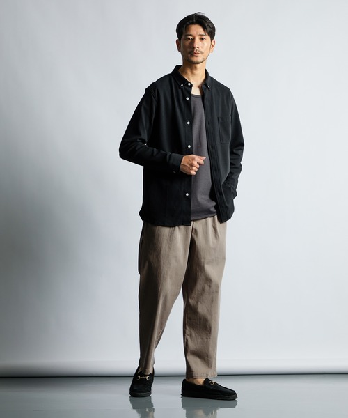 LANVIN en Bleu（ランバンオンブルー）の「速乾・防シワ 「COOLFIBER」 台衿付 ビジカジ対応 綺麗目 鹿の子シャツ（シャツ/ブラウス・メンズ・ブラック/ブルー/ホワイト/ネイビー・46/48/50/52）」の8枚目の写真