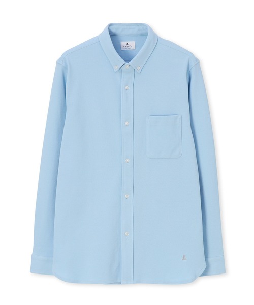 LANVIN en Bleu（ランバンオンブルー）の「速乾・防シワ 「COOLFIBER」 台衿付 ビジカジ対応 綺麗目 鹿の子シャツ（シャツ/ブラウス・メンズ・ブラック/ブルー/ホワイト/ネイビー・46/48/50/52）」の18枚目の写真