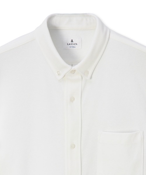 LANVIN en Bleu（ランバンオンブルー）の「速乾・防シワ 「COOLFIBER」 台衿付 ビジカジ対応 綺麗目 鹿の子シャツ（シャツ/ブラウス・メンズ・ブラック/ブルー/ホワイト/ネイビー・46/48/50/52）」の20枚目の写真