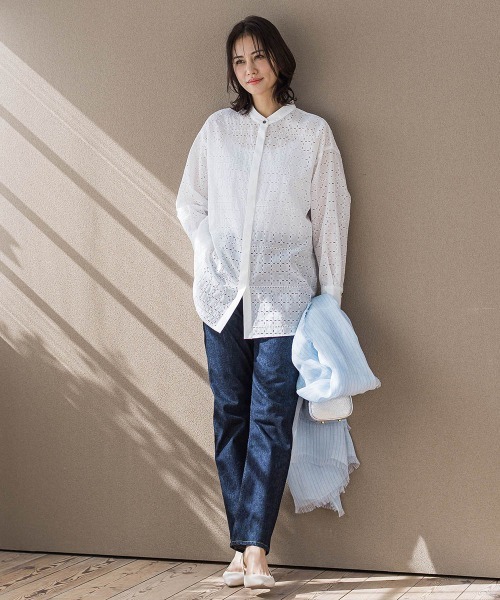 LAUTREAMONT(ロートレアモン)の「レースチュニックブラウス≪洗濯機で洗える≫(シャツ/ブラウス・レディース・ホワイト/ブラック・9号)」の7枚目の写真