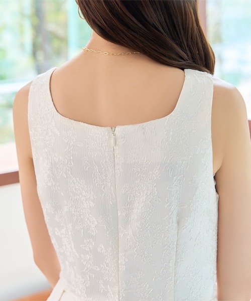 KOBE LETTUCE（コウベレタス）の「ジャガードスクエアネックドレス（ワンピース・レディース・チャコール/ブラック/クリーム/ネイビー・L/M）」の9枚目の写真