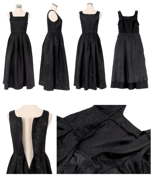 KOBE LETTUCE（コウベレタス）の「ジャガードスクエアネックドレス（ワンピース・レディース・チャコール/ブラック/クリーム/ネイビー・L/M）」の10枚目の写真