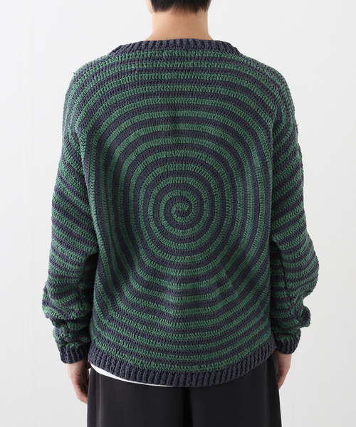 JOINT WORKS(ジョイントワークス)の「MacMahon Knitting Mills/マクマホンニッティングミルズ Crew Neck Knit-Guru Guru(ニット/セーター・メンズ・グリーン/ピンク・FREE)」の10枚目の写真